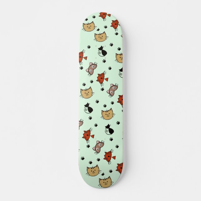 Kitty Cat Pattern Skateboard (Front)
