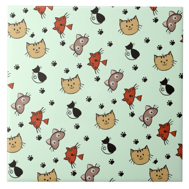 Kitty Cat Pattern Tile (Front)
