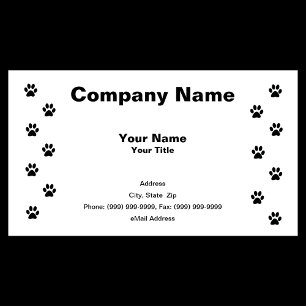 Kitty Cat Paw Prints Business Card