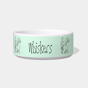 Kitty Cat Pen and Ink Drawing To Personalise Bowl