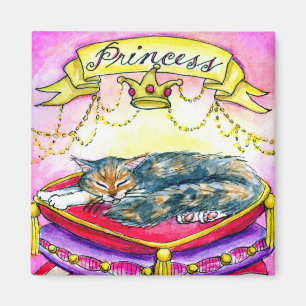 Kitty cat pink princess magnet