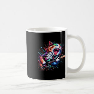 Kitty Cat Playing Guitar Rock Cat Heavy Metal Cat  Coffee Mug