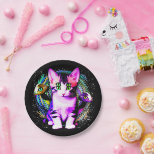 Kitty Cat Psychic Aesthetics Character Paper Plate