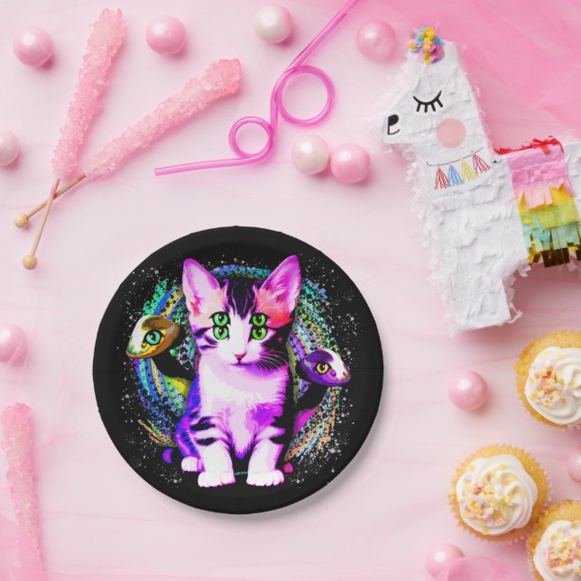 Kitty Cat Psychic Aesthetics Character Paper Plate (Party)