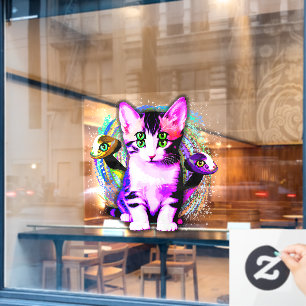 Kitty Cat Psychic Aesthetics Character Window Cling
