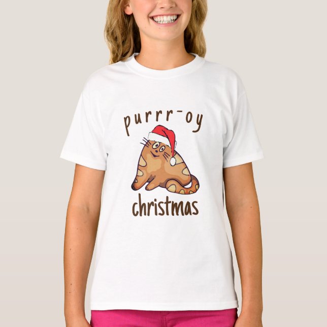 Kitty Cat Purr-oy Christmas Shirt - Funny Cat Tee! (Front)