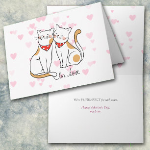 Kitty Cat Purrfect Love Romantic Valentine Card