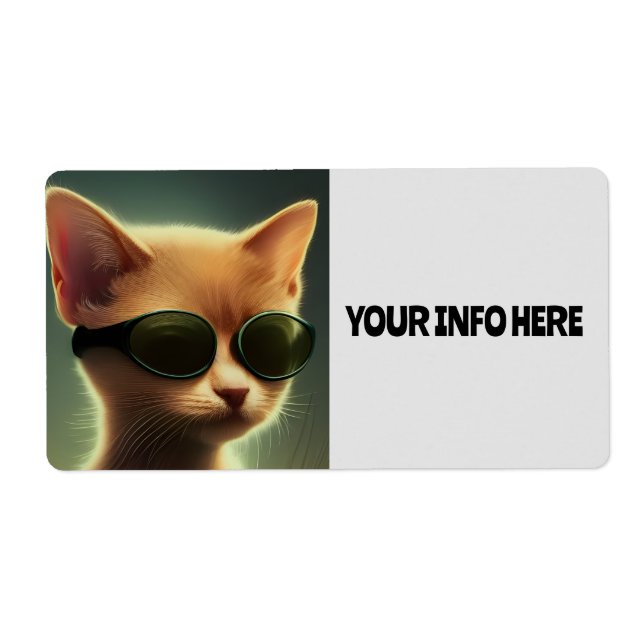 KITTY CAT SUNGLASSES BIG SHIPPING LABELS (Front)