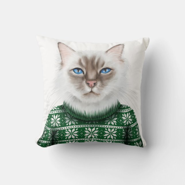 Kitty Cat Sweater Cushion (Front)
