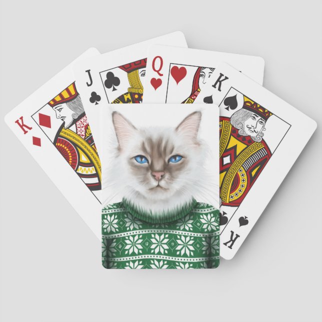 Kitty Cat Sweater Playing Cards (Back)