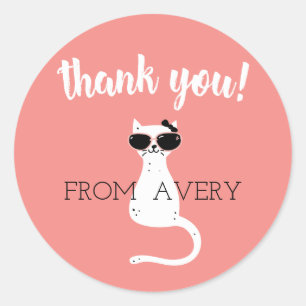 Kitty Cat Thank You Sticker