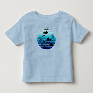 Kitty Cat watching Fish in Fishbowl Toddler T-Shirt