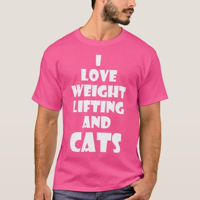 Kitty Cat Weight Lifting Gift Tshirt Workout Fitne (Front)