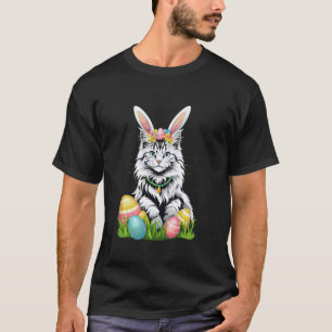 Kitty Cat with Bunny Ears Easter Eggs Fun Festive T-Shirt