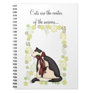 Kitty Cat with Flowers Picture Notebook