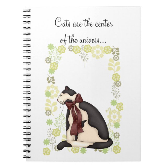 Kitty Cat with Flowers Picture Notebook (Front)