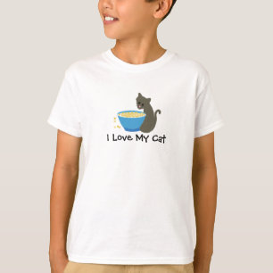 Kitty Cat with Food Dish T-Shirt