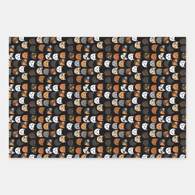 Kitty Cats everywhere Wrapping Paper Sheet (Front)