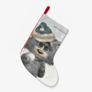 Kitty Cats Winter Wonderland Personalised Small Christmas Stocking