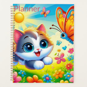 Kitty Chasing A Butterfly Planner