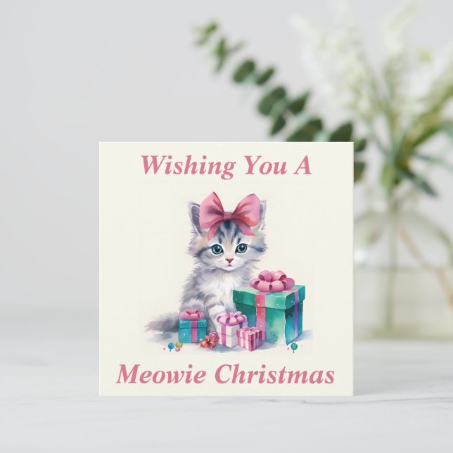 Kitty Christmas Card (Standing Front)
