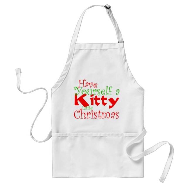 Kitty Christmas Holiday Apron (Front)