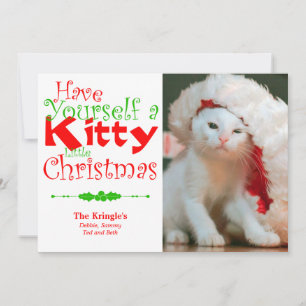Kitty Christmas Holiday Pet Photo Card