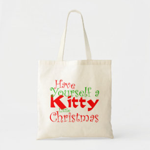 Kitty Christmas Holiday Tote Bag