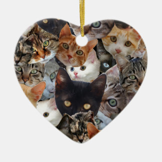 Kitty Collage Ceramic Tree Decoration