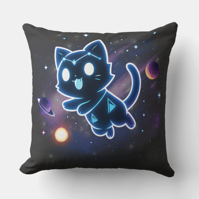 Kitty Constellation Celestial Cat Cosmos Space  Cushion (Front)