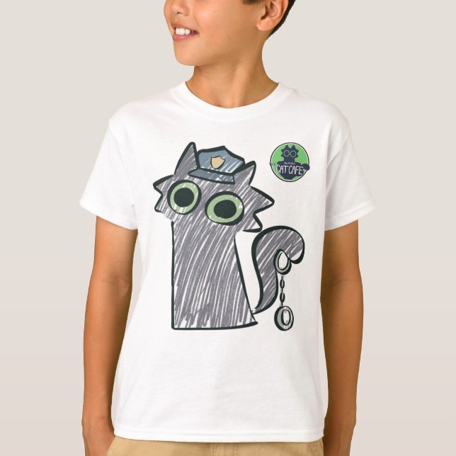 Kitty Cop – Purrtect & Serve Kids T-Shirt (Front)