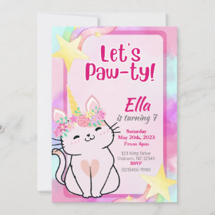 Kitty-Corn Birthday Invitation