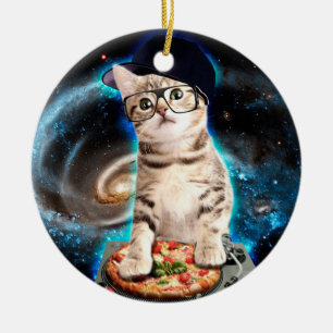 kitty dj cat ceramic tree decoration