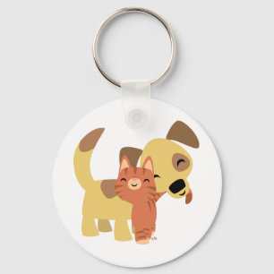 Kitty & Doggy cartoon keychain