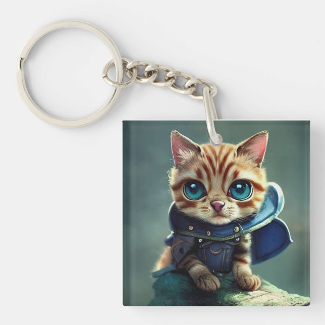 kitty drawing key ring (Front)