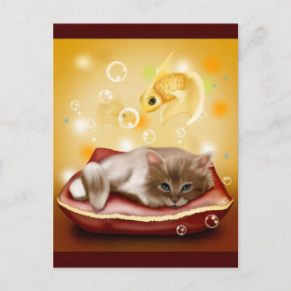 Kitty Dreams Postcard