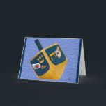 Kitty Dreidel Holiday Card<br><div class="desc">It's time for Chanukah, with all the wonderful food, and music, and especially games! The kitty images on this special dreidel will help the little ones remember that "Hay" means they get “half’ of the gelt in the pot, and "Shin" means they have to “share” one of their own coins...</div>