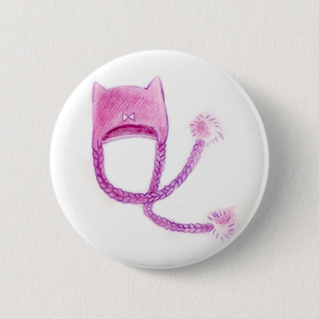Kitty Ears Hat Button (Front)