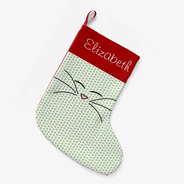 Kitty Face Personalised Stocking (Front (Hanging))