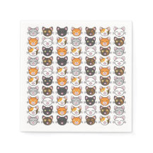 Kitty Faces Cat Themed Paper Napkins Set of 50+