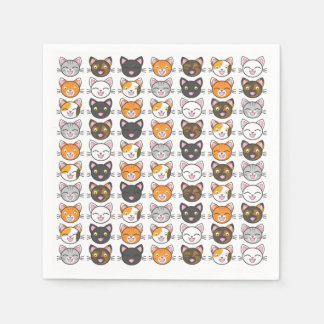 Kitty Faces Cat Themed Paper Napkins Set of 50+
