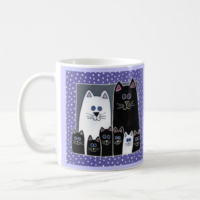 Kitty Family Portrait Coffee Mug (Left)