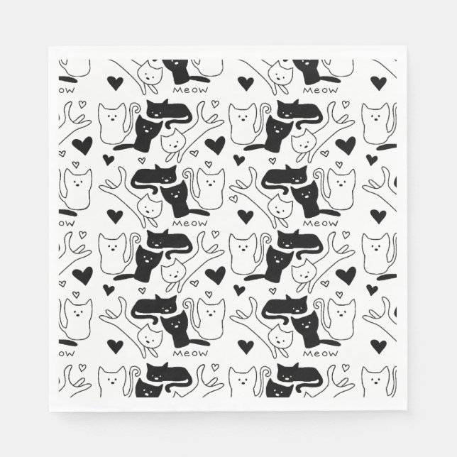 Kitty Galore Pattern Napkin (Front)