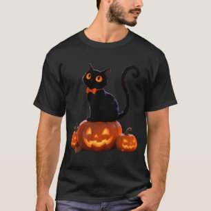 Kitty Halloween Pumpkin Black Cat Performance T-Shirt
