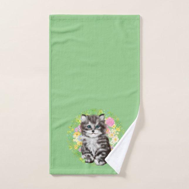 kitty hand towel (Hand Towel)