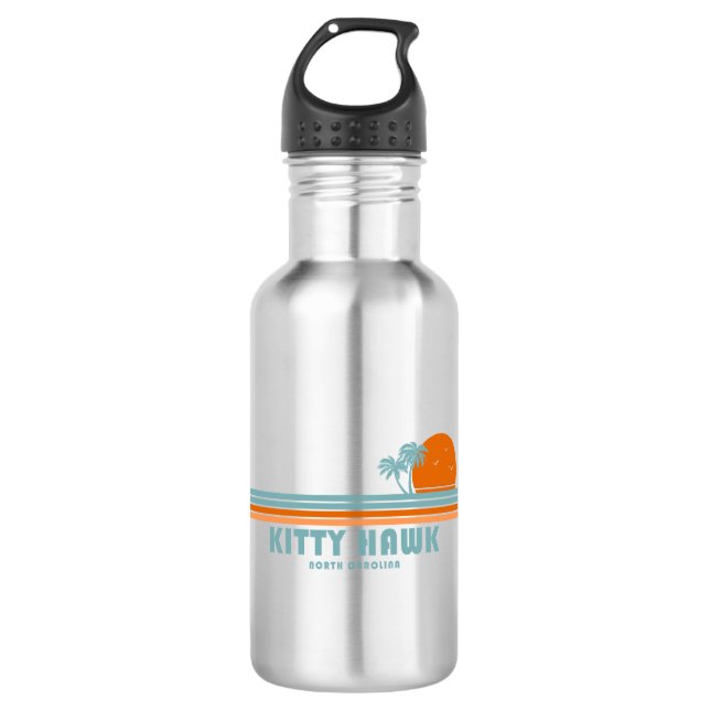 Kitty Hawk North Carolina Sun Palm Trees 532 Ml Water Bottle (Front)