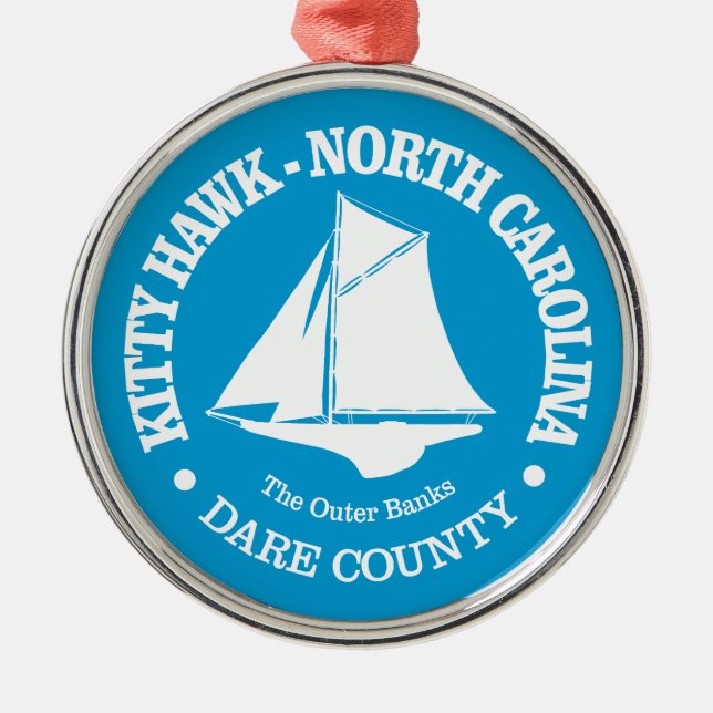 Kitty Hawk (sloop) Metal Tree Decoration (Front)