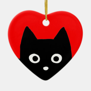 Kitty Heart Ceramic Tree Decoration