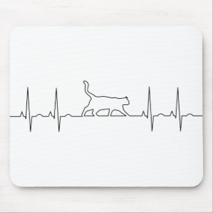 kitty heartbeat mouse mat