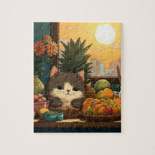 Kitty in a Basket in the Sun Puzzle